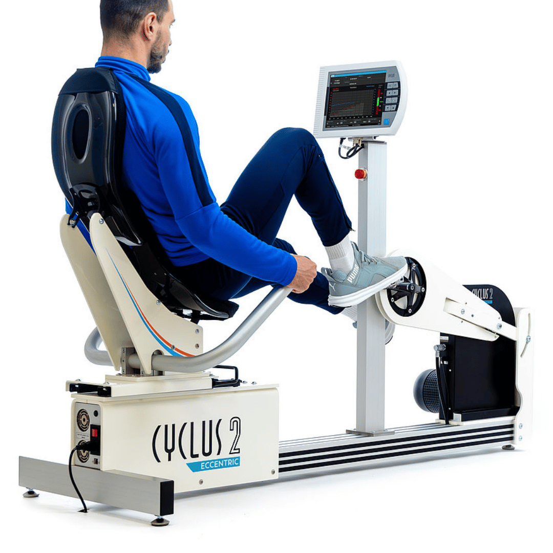 Recumbent Eccentric 2Way training system for controlled bilateral rehabilitation exercise
