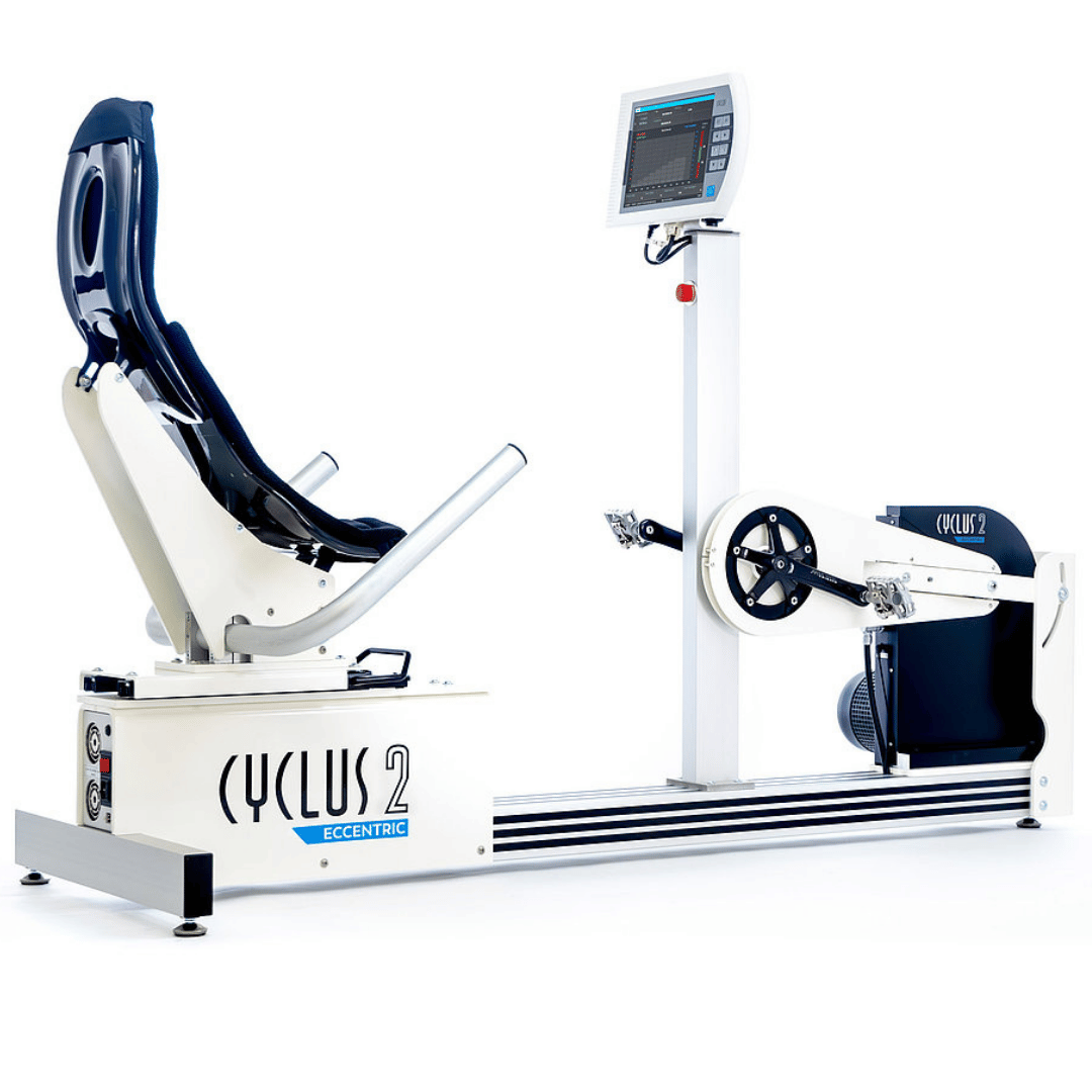 Recumbent Eccentric 2Way training system for controlled bilateral rehabilitation exercise