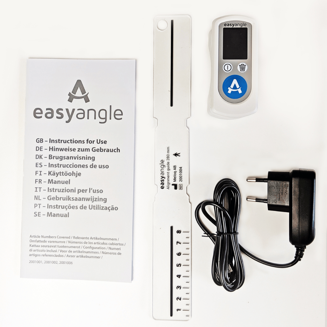 EasyAngle digital goniometer for joint range of motion measurement and rehabilitation assessment