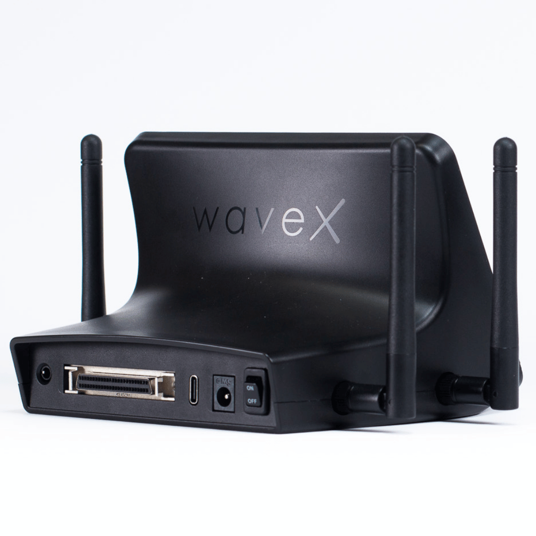 WaveX receiver hub for connecting performance sensors and data collection systems